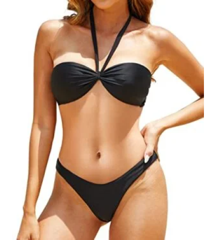 Sexy Tie Knot Bikini Set Halter Two Piece Swimsuit Bathing Suits for Women