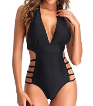 Cutout Monokini Sexy One Piece Swimsuits-Black